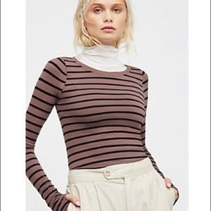 FREE PEOPLE•Seamless Stripes Layering Top
